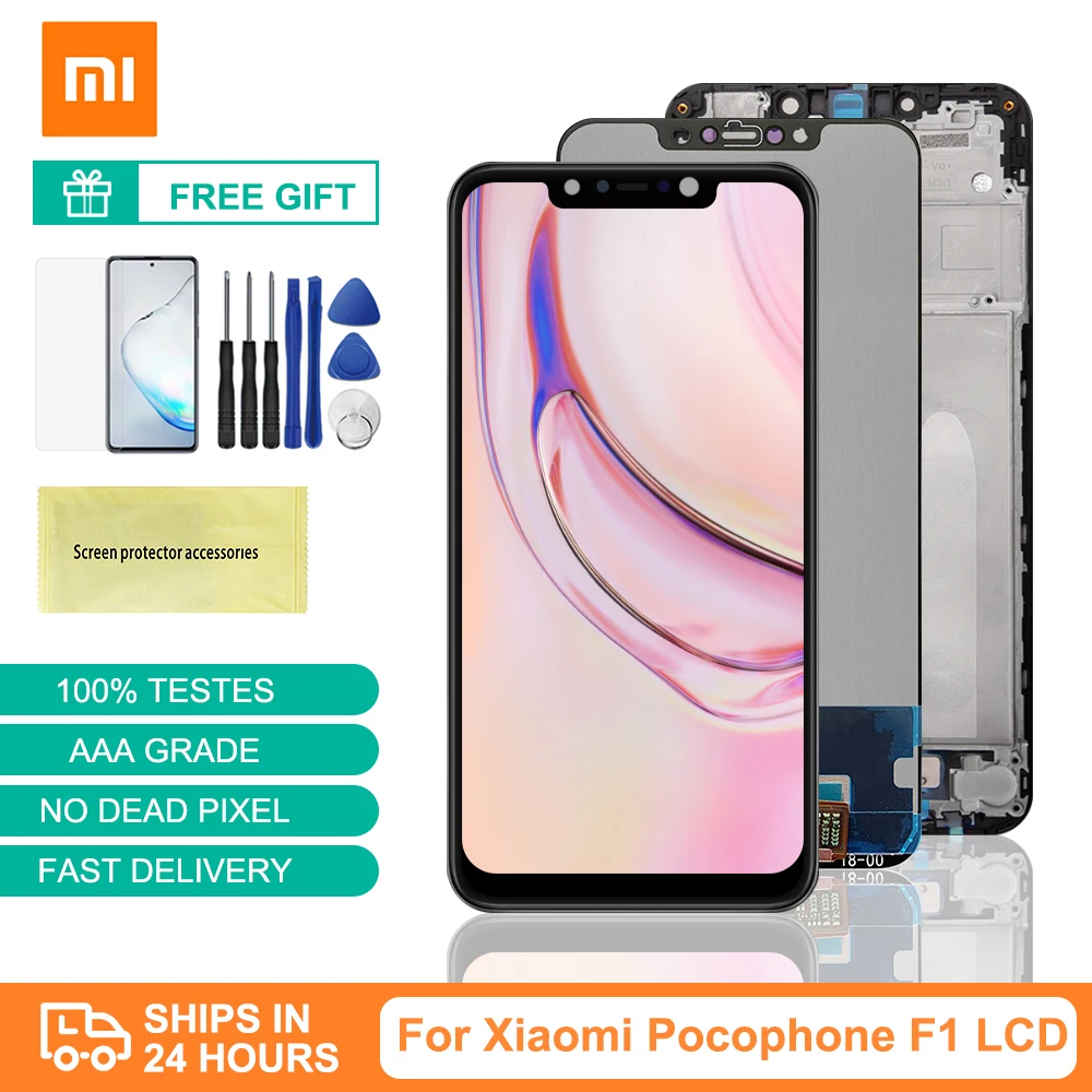 Оригинальный сенсорный ЖК экран 6 18 дюйма для Xiaomi Poco F1 сменный дигитайзер в сборе