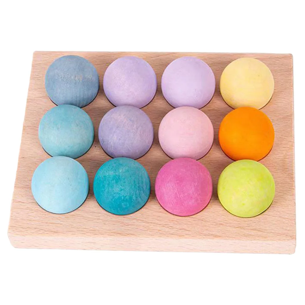 

Игрушка Монтессори, деревянные шарики, игрушки, распознавание цветов, ранний интеллект, подарок для раннего развития