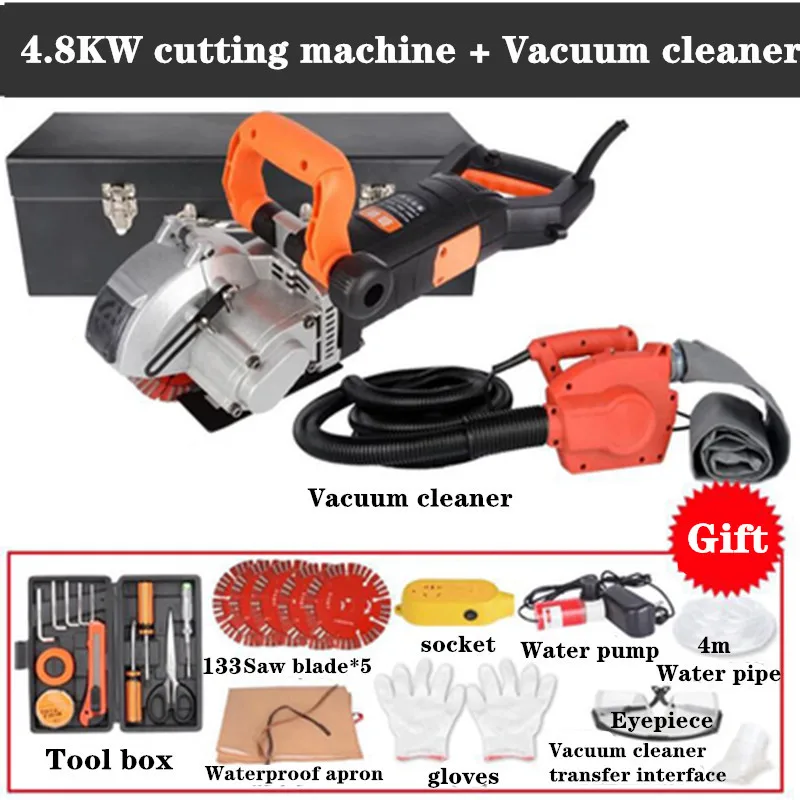 

220V Electric Wall Chaser Groove Cutting Machine Wall Steel Concrete cutting machine 4.8KW