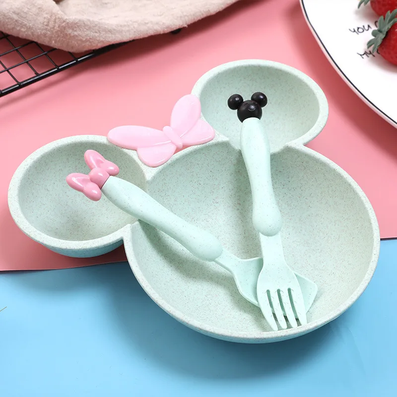 3 шт Пшеничная солома мультфильм дети чаша набор детское блюдо еда посуда детский