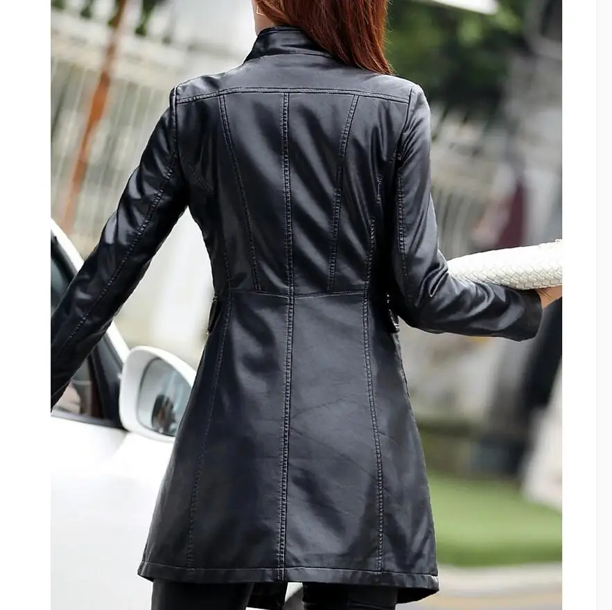 

Women Lager Size Clothing Free Shopping Sheepskin Long Section Of Korean Slim Windbreaker Jacket / M-5xl