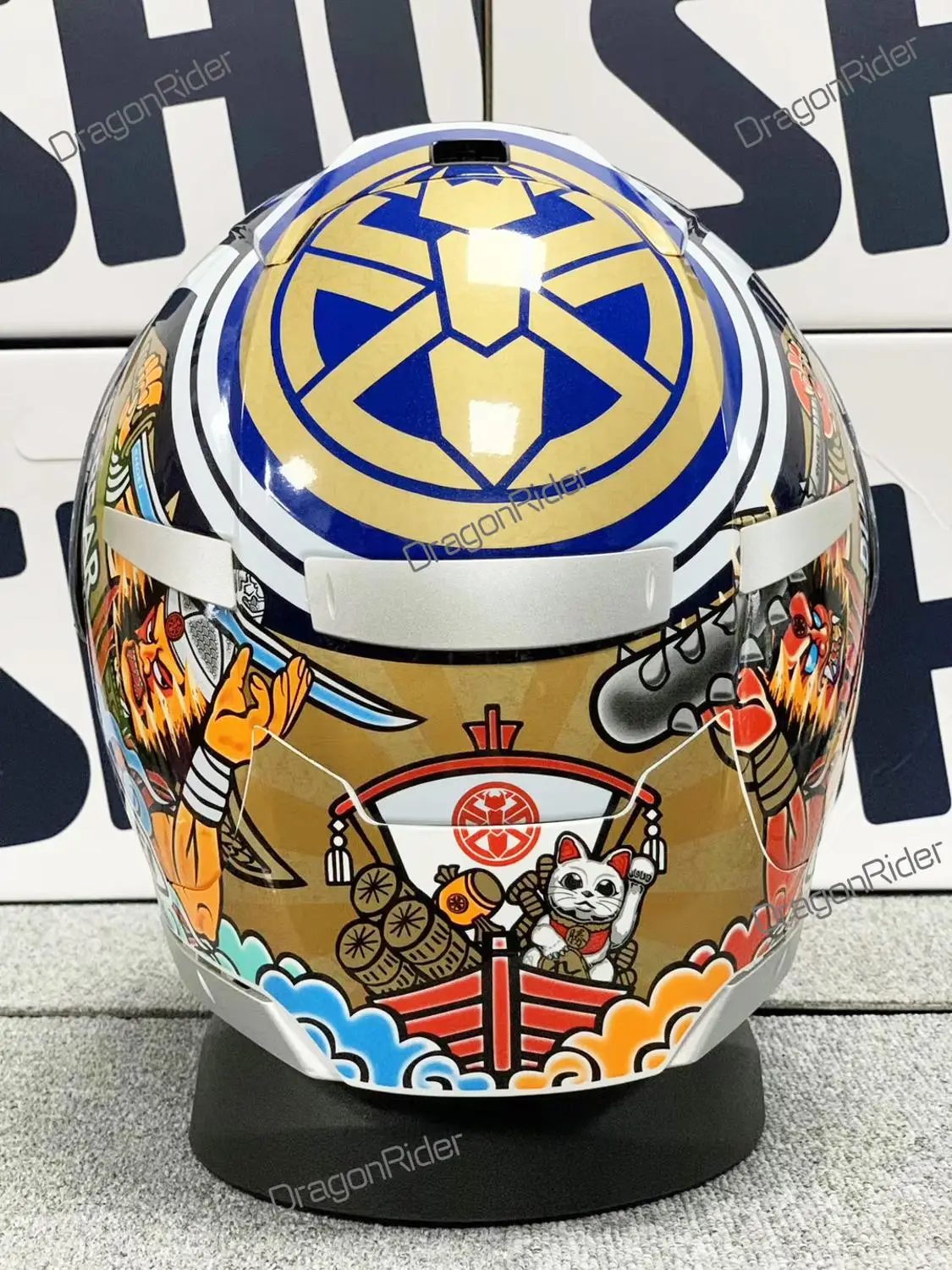 Полнолицевой мотоциклетный шлем X14 Marquez Motegi3 lucky cat2 красный противотуманный