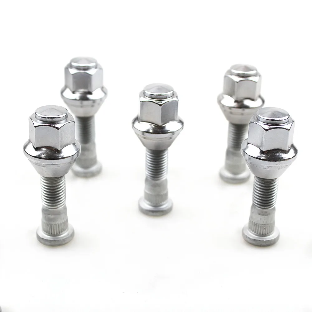 

LARBLL 5PCS/lot Car Chrome Wheel Lug Nuts Bolts for Ford Foucs MK3 Mondeo KUGA Escape Fiesta Fusion Lincoln M12*1.5