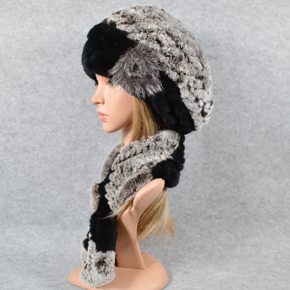 Женские зимние уличные штаны из эластичного трикотажного Настоящий мех кролика