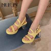 summer transparent womens sandals open toe clear crystal heels sexy women shoes size 40 buckle pumps hollow slingback sandals