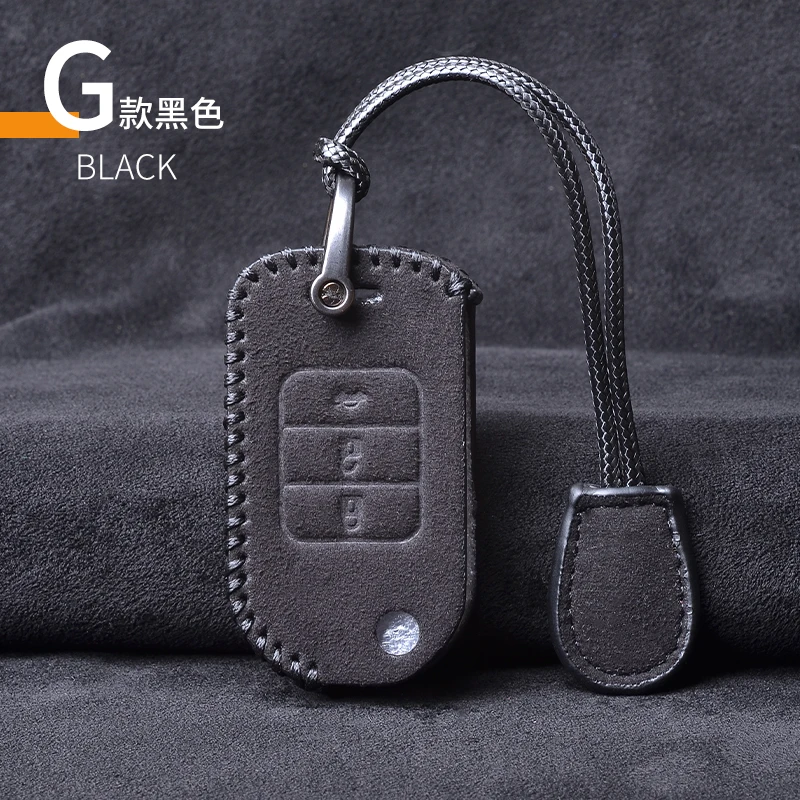 

Leather Car Remote Key Case Cover For Honda CivIc HRV CRV XRV Crider Odyssey 2015-2018 Remote Key Protection Fit Freed
