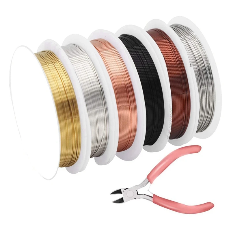 

6 Pack Jewelry Copper Craft Wire Jewelry Beading Wire for Bracelet Necklaces Jewelry Making Supplies (6 Colors)