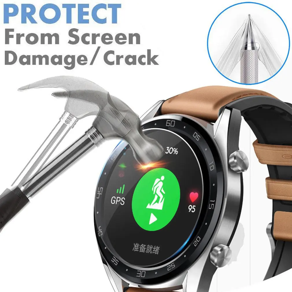 5 шт./лот 2018 закаленное стекло для Huawei Watch GT защита экрана 9H 2.5D Смарт часы Защитная
