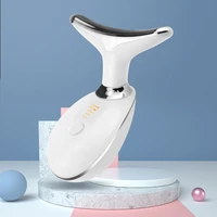 3 colors led photon therapy neck and face lifting tool ipl vibration skin tighten reduce double chin anti wrinkle remove device