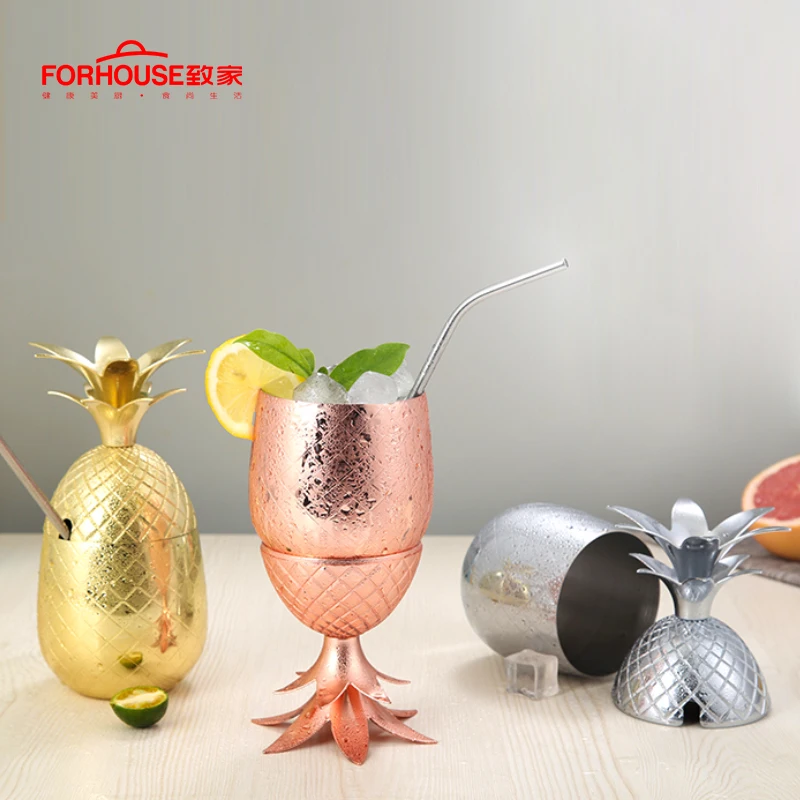 400 мл пивная чашка из нержавеющей стали кружки для улицы ананас Западный чай