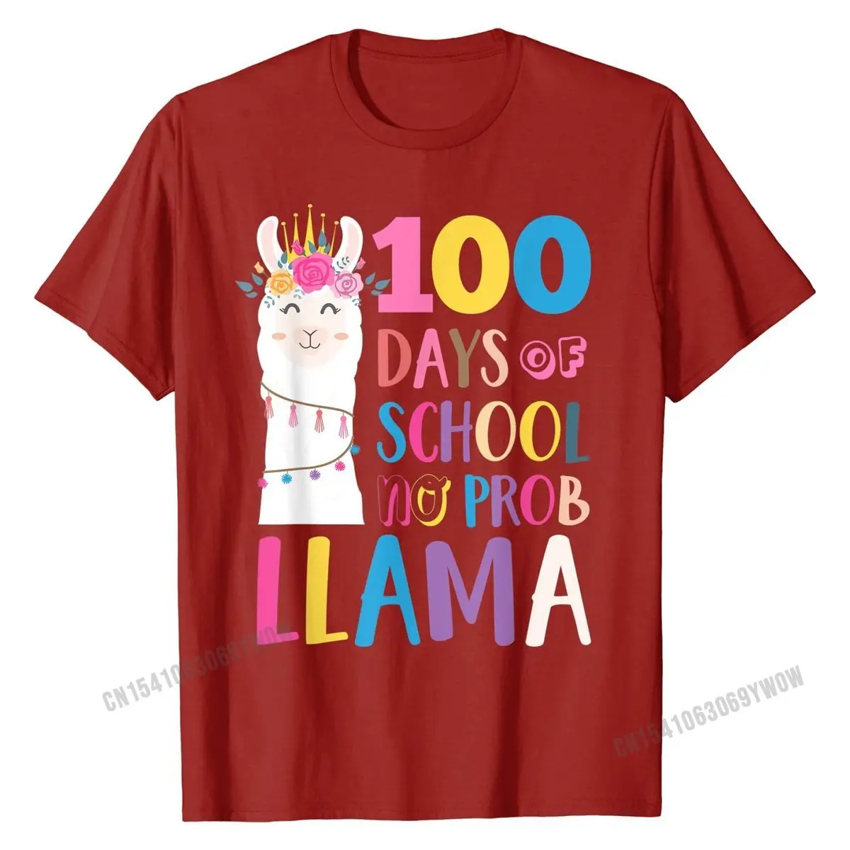 Футболка Happy 100 Days Of School мужская летняя хлопковая с ламой и альпакой