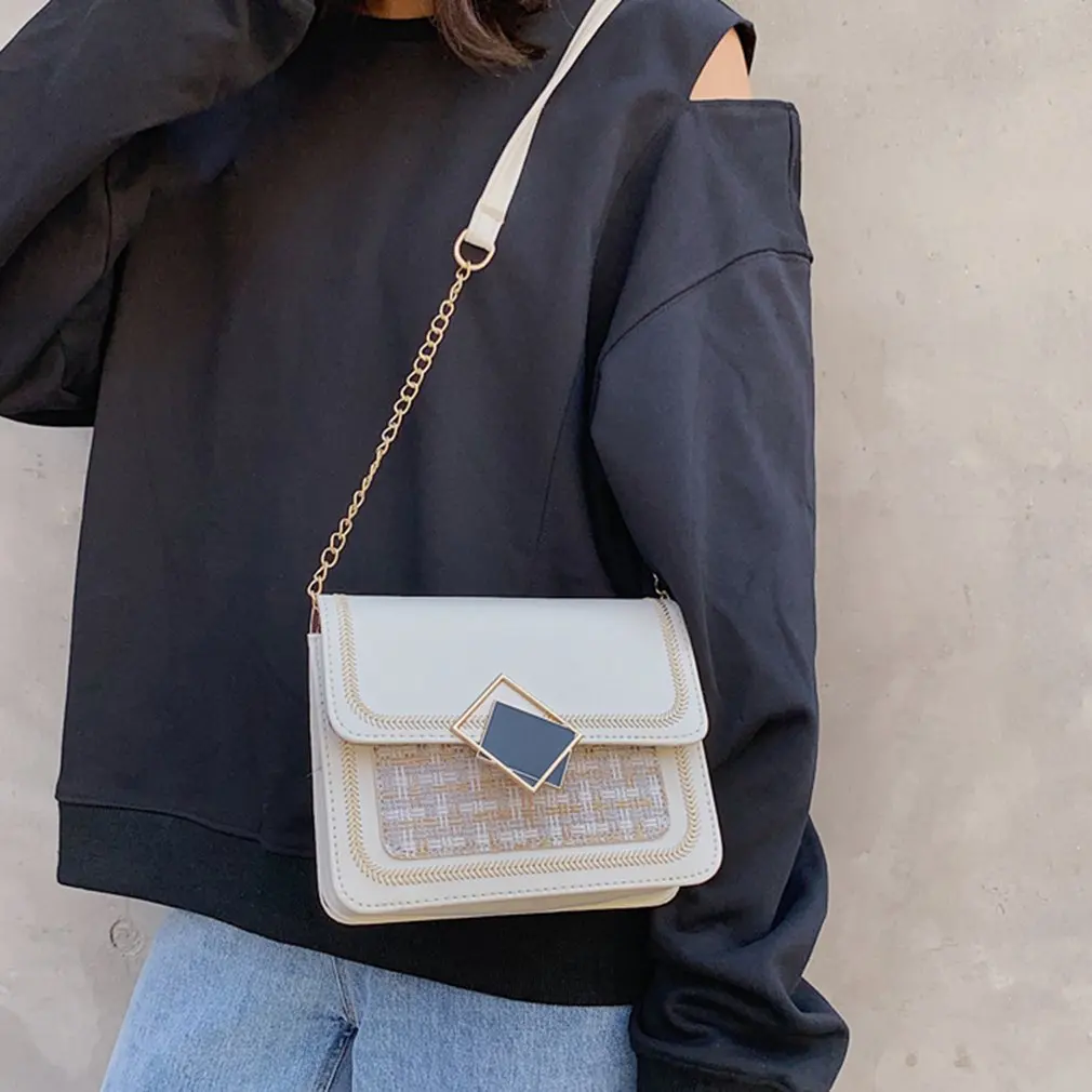 Сумка кросс-боди из замши для женщин осень 2021 простая сумка на плечо с цепочкой