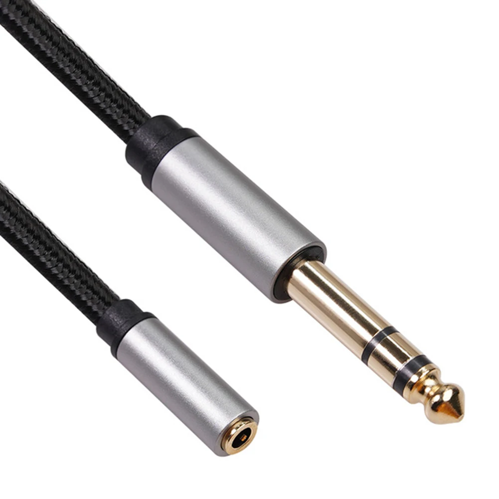 

Braided TRS 3.5mm 1/8 Female to 6.35mm 1/4 Male Cable Adapters Splitter Audio Cables for Headphones Phone PC