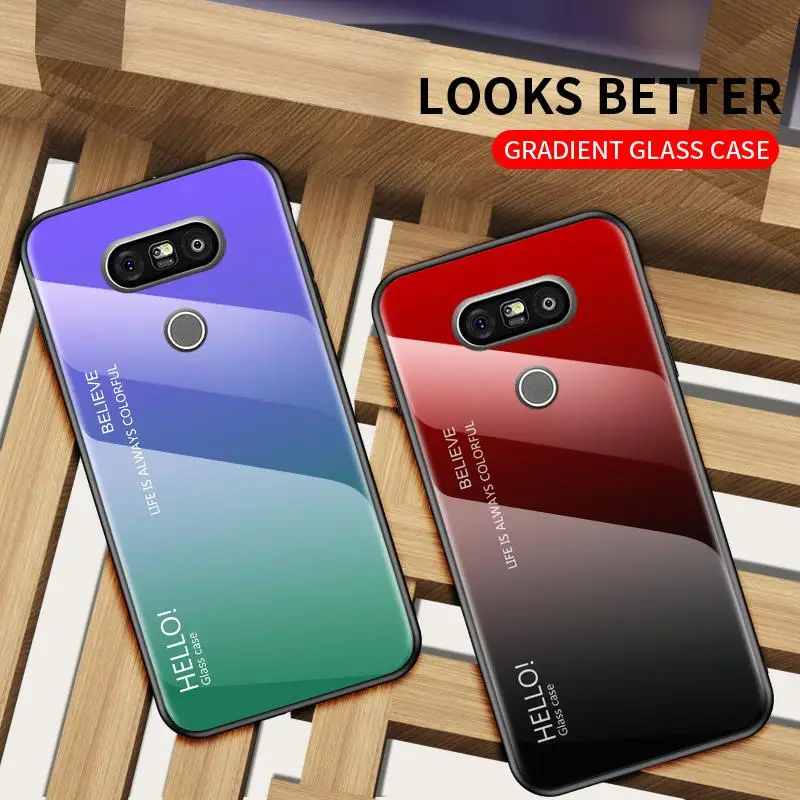 Чехол для телефона LG G8 G7 G6 G5 закаленное стекло противоударный чехол для LG G5 G6 G7 G8 градиентный цвет глянцевое стекло защитный чехол