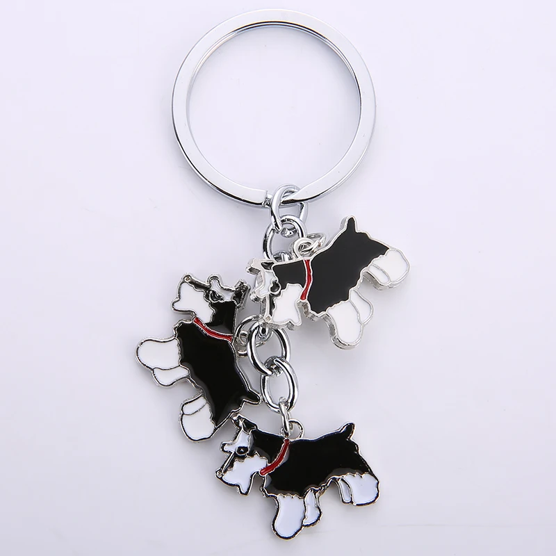 Брелок для ключей Schnauzer Dogs, брелок для ключей, сделай сам, сумка, подвеска, металлический брелок для автомобиля, Подарочный Брелок для ключей, женский брелок с пряжкой, брелок для ключей - Цвет: 05