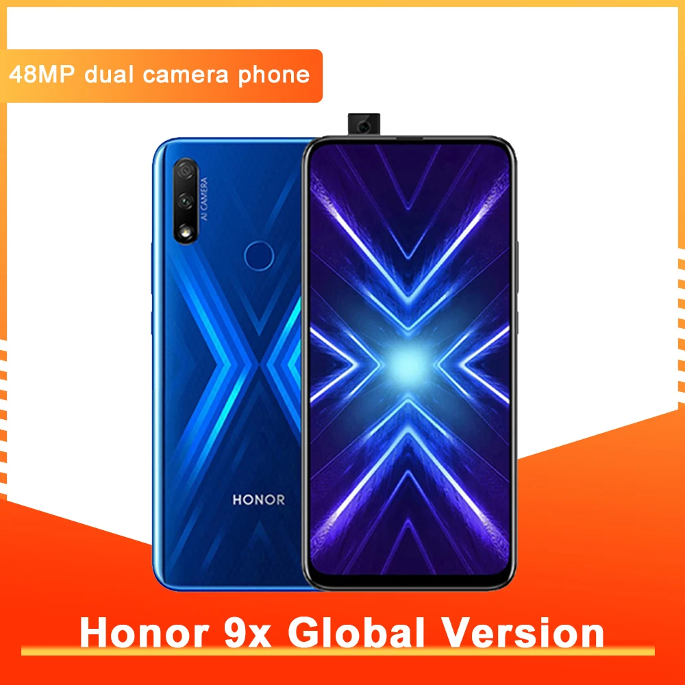 Смартфон Honor 9X глобальная версия 4G128G двойная камера 48 МП Диагональ экрана 6 59