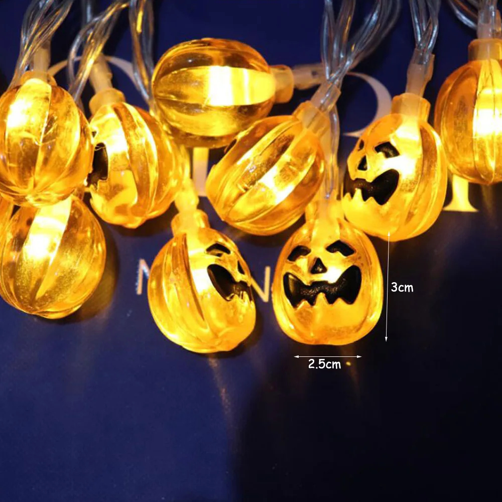 

10LEDs 20LEDs Halloween Pumpkin Spider Bat Skull String Lights Lamp DIY Hanging Horror Halloween For Home Party Decor LED Light