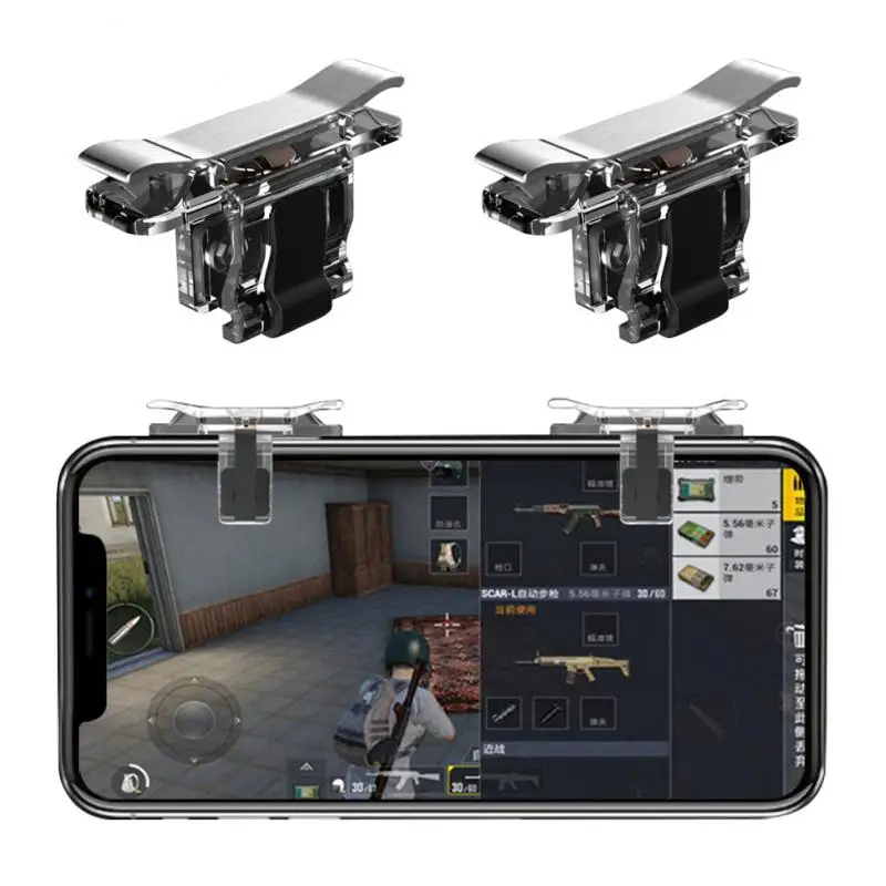 

Newest Phone Gamepad Trigger Fire Button Aim Key Smart Phone Mobile Games L1R1 Shooter Controller PUBG For Iphone Xiaomi Samsung