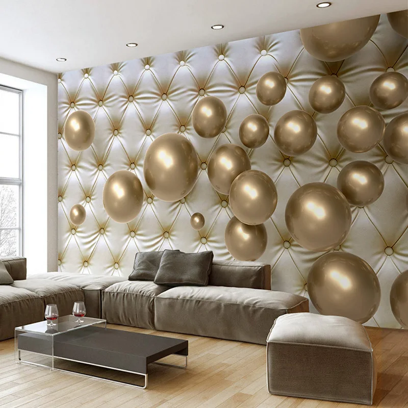 Современные креативные мягкие рулонные обои с золотым шариком в европейском