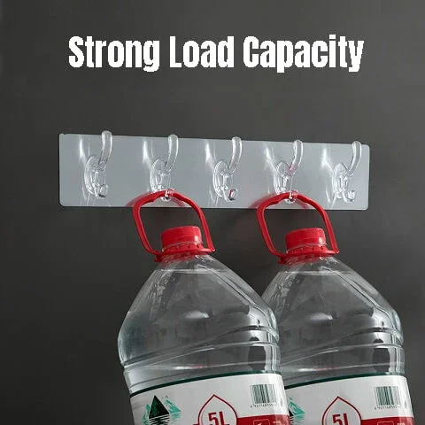 

Top Quality Non-marking Strong Sticking Hook Transparent Brushed-Silver Kitchen Bathroom Office Hanger Good Loading Capacity