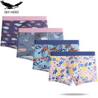 4pcslot mens panties with cotton underwear boxers sexy underpants male cartoon shorts fashion gift for man