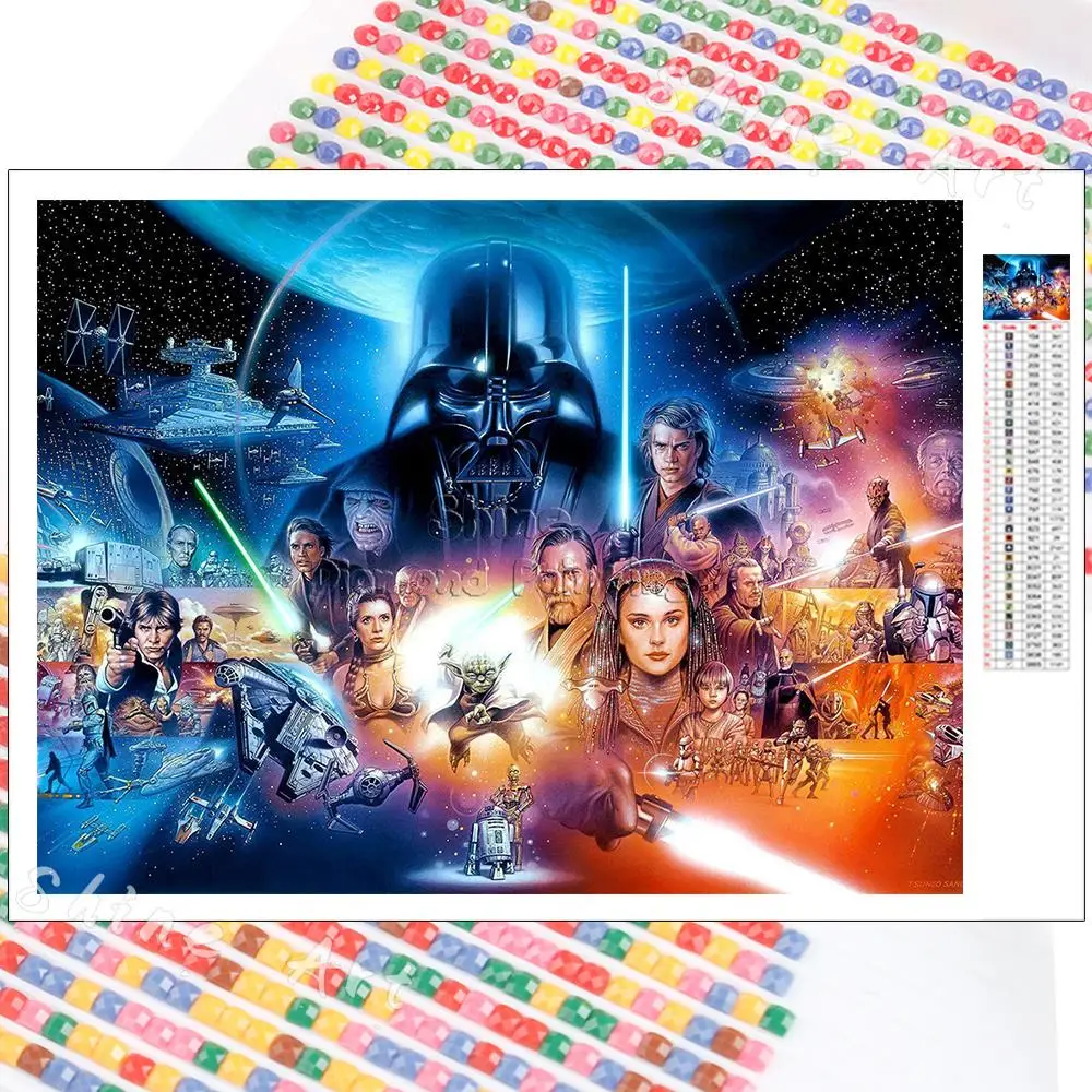 

5D Diamond Painting Disney Star Wars New Arrivals Jedi Knight Full Drill Art DIY Lightsaber Mosaic Kit Wall Sticker Home Decor