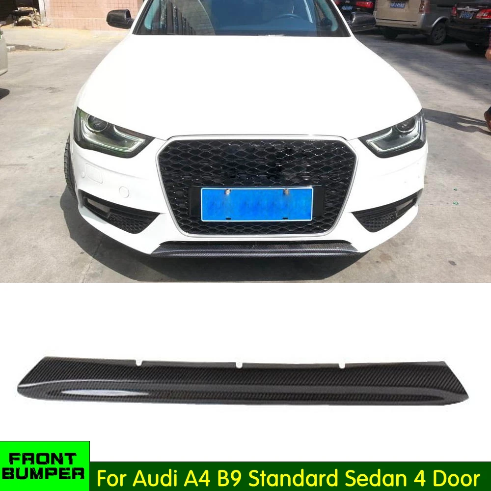 Углеродное волокно спереди центр спойлер для Audi A4 B9 Стандартный бампер седан