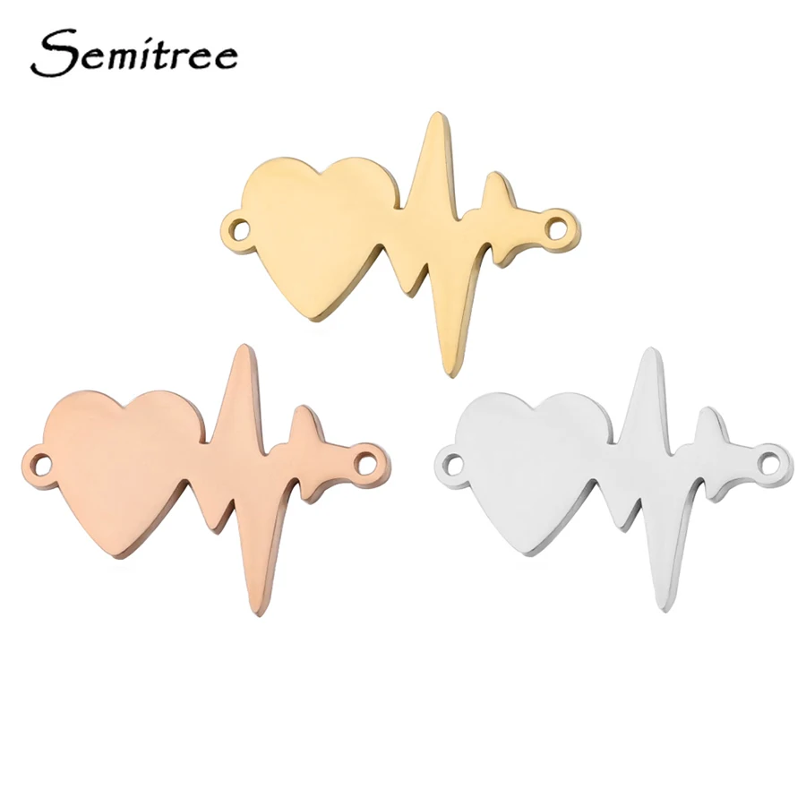 Semitree 5 шт. Подвеска из нержавеющей стали в форме сердца молния изысканные