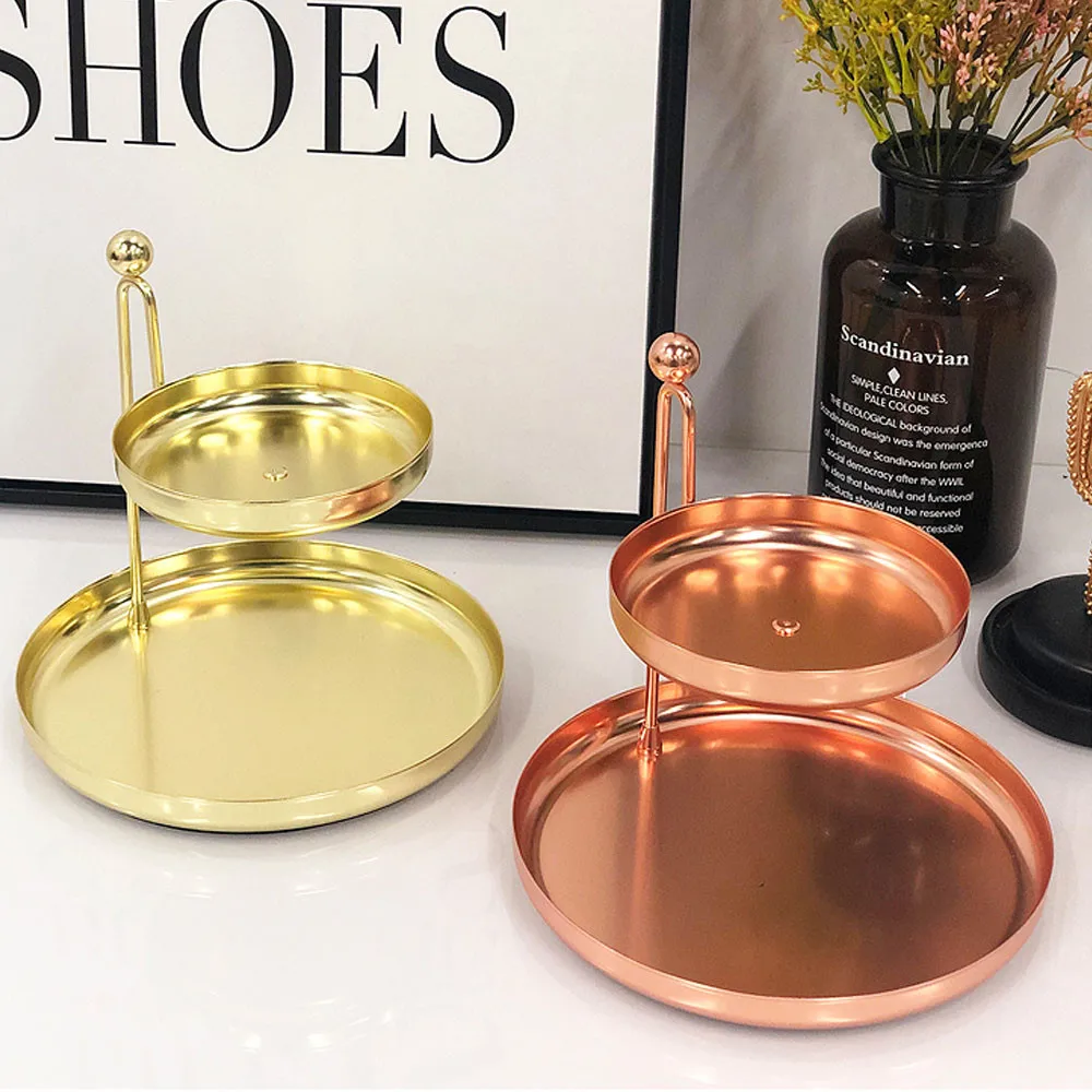 Двухслойная подставка из нержавеющей стали для снэков кондитерских изделий