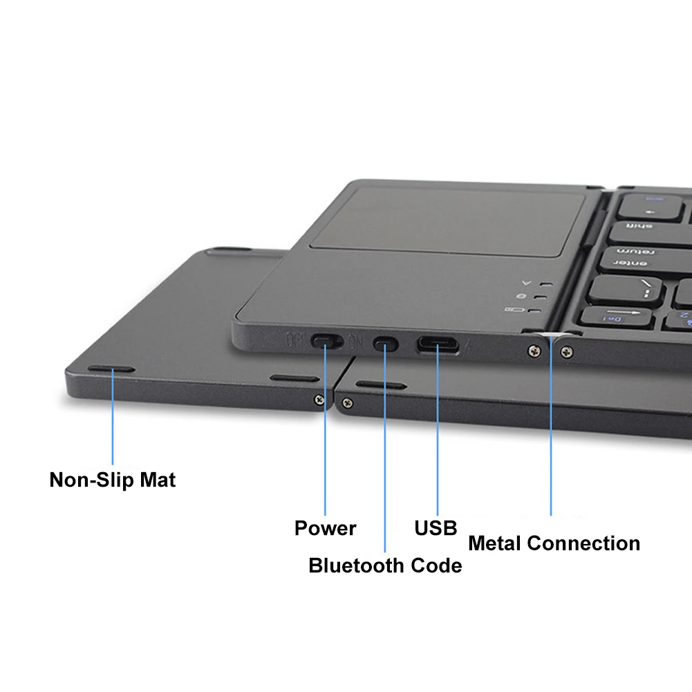Мини Портативная Складная Bluetooth клавиатура Беспроводная складная сенсорная