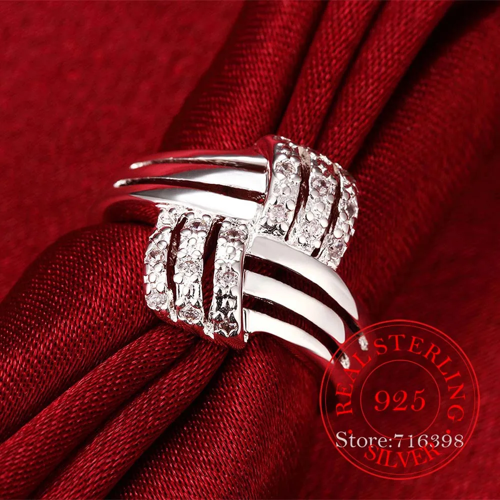 

925 Sterling Silver Jewelry Vintage AAA+ Zircon Crystal Couple's Wedding Silver Rings for Women Men Fashion Anel De Prata Bijoux