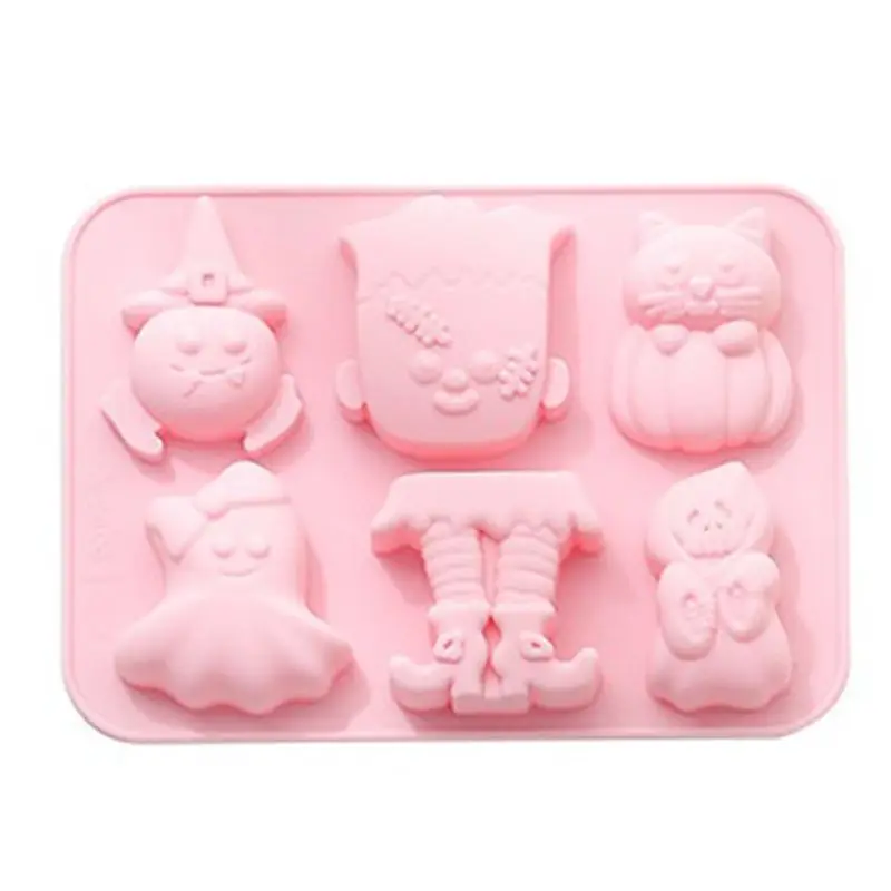 Силиконовая форма для конфет на Хэллоуин 6 ячеек шоколада помадки торта M68E | Дом и