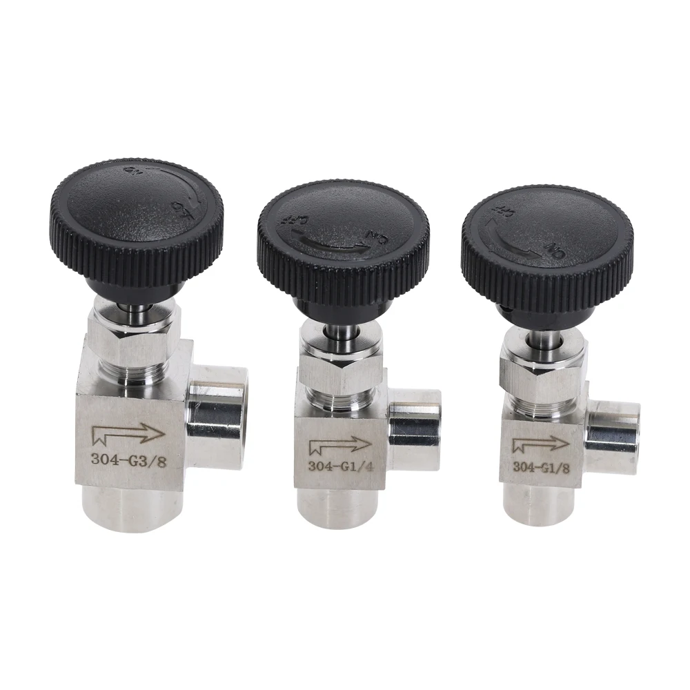 Игольчатый клапан 304 из нержавеющей стали 1/8 дюйма 1/4 1/2 BSP прямоугольный с