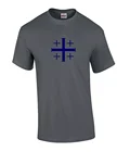 Темно-синие Иерусалимский крест футболка Кристиан тамплиеров темно-серая рубашка