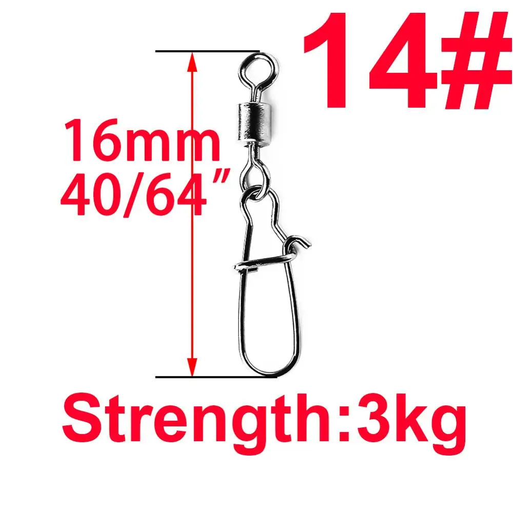 size14 100pcs 100 шт. 2# до 14# рыболовный соединитель подшипника Rolling поворотный оснастка снасть для приманки на рыболовецкий крючок карп рыба карп рыболовные принадлежности Инструменты - Цвет: size14 100pcs
