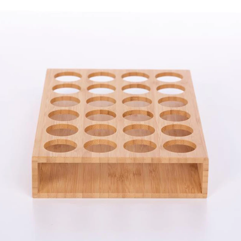 

24 Slots /6 Slots Wooden Essential Oil Stand Display Presentation Organizer Suit For 5-15 ML Essential Oil Bottles