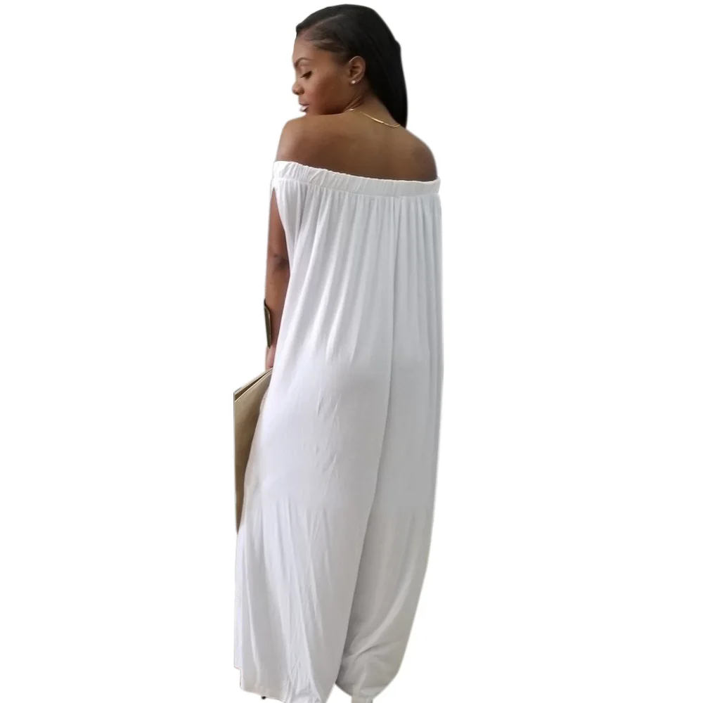 

Wrap-around Solid Horizontal Neck Leisure Loose and Plus-sized Explosion Europe and the United States Women's Overall