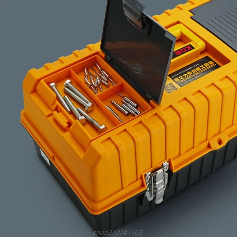 

17" Large Plastic Tool Box 3 Layer Storage Hardware Toolbox Home Multifunction Car Repair Container Case D21 20 Dropshipping