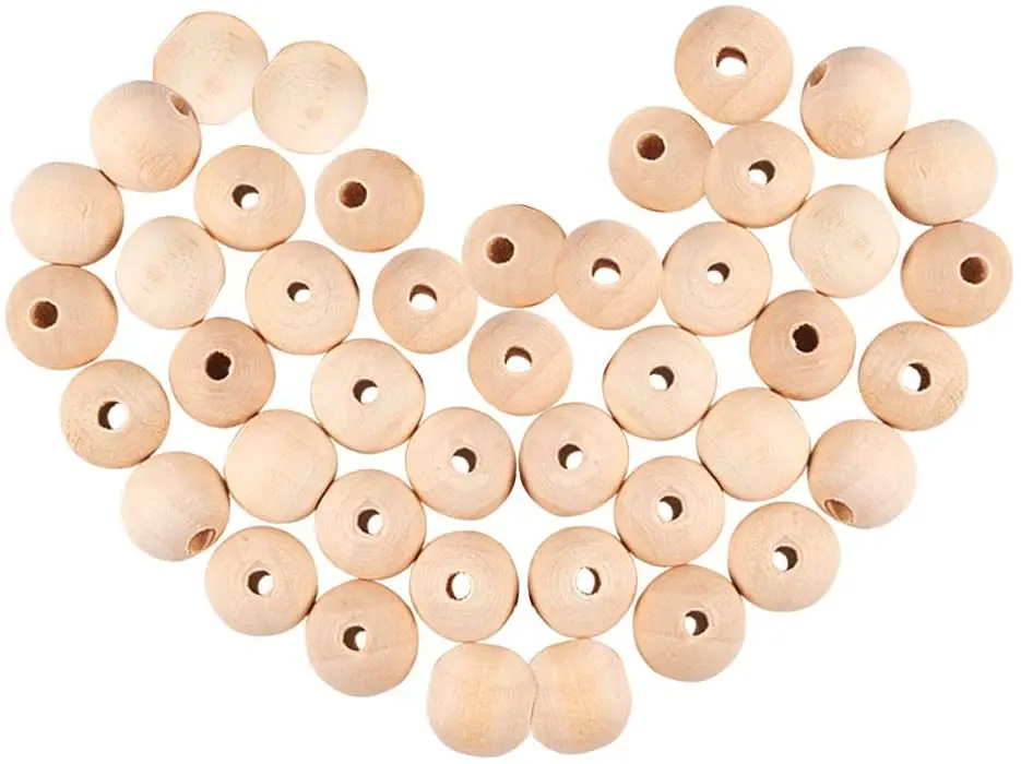

200 шт. 16 мм (3/5 дюйма) естественные необработанные деревянные бусины-спейсеры, Круглые мяч деревянные бусины для рукоделия "сделай сам" для из...