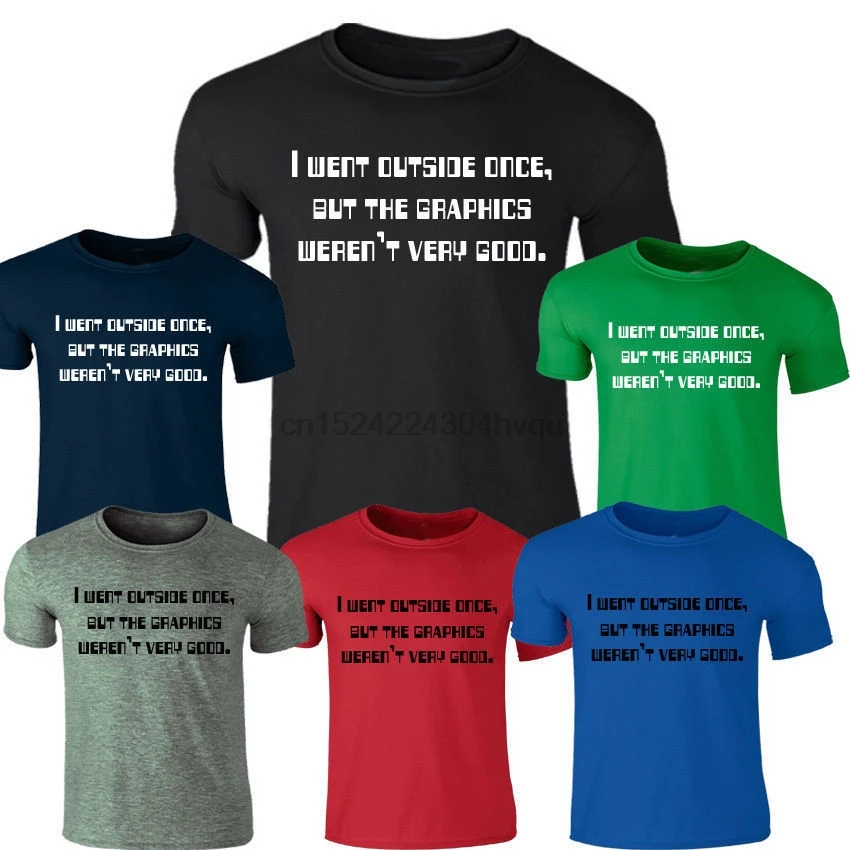 Я выходил на улицу один раз Мужская футболка Веселая шутка геймер игровая лето