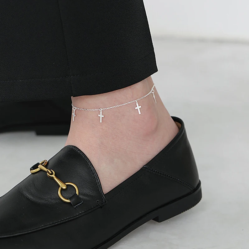 Женский браслет на ногу F.I.N.S корейский из стерлингового серебра 925 пробы с