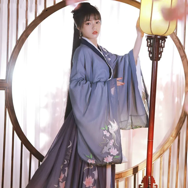 

Ancient Traditional Hanfu Dress Women Costume Folk Dance Clothing Oriental Han Dyansty Cosplay Dress Fairy Hanfu Stage Dancewear