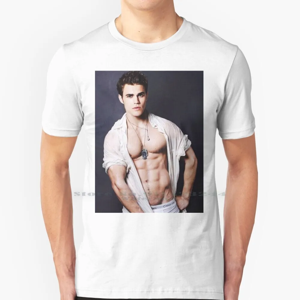 Футболка Paul Wesley из 100% чистого хлопка Иан Сомерхолдер иен черно белая эстетика