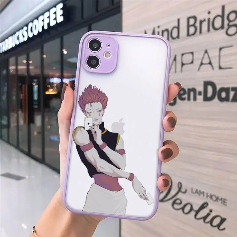 

Hisoka hunter x hunter Phone Cases matte transparent For purple iPhone 7 8 x xs xr 11 12 pro plus max mini Clear Funda