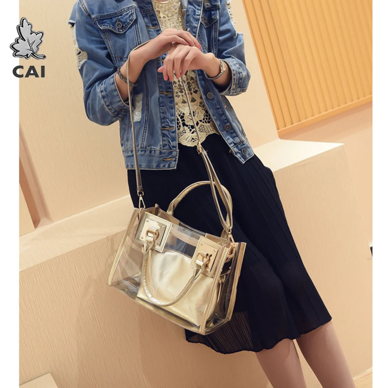 Fashion Transparent Women Shoulder Bags 2020 New Composite Bag for Female Shopping Wallet Phone Handbags High Quality