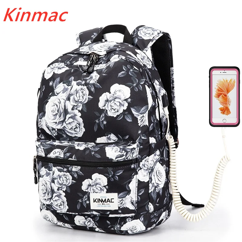 Рюкзак Kinmac для ноутбука 15 дюймов 6 серый розовый через плечо сумка компьютера Macbook