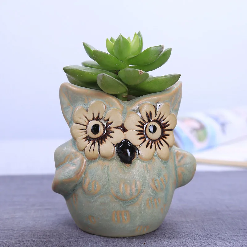 Сказочные Садовые принадлежности цветок украшение горшков керамическая сова