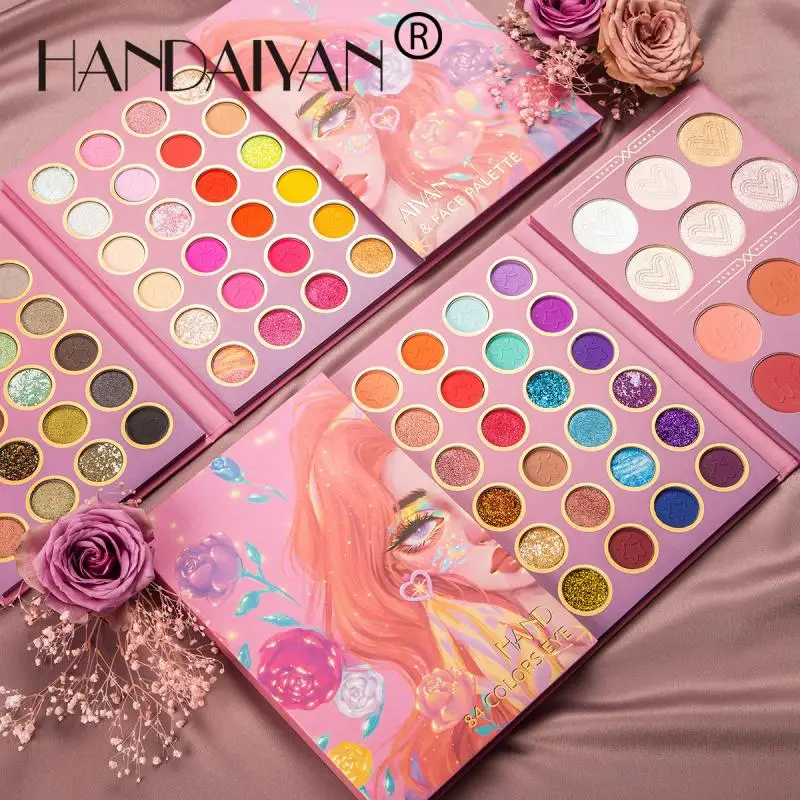 

HANDAIYAN 84/54/30/18 Colors Eyeshadow Pallete Waterproof Long Lasting Natural Matte Shimmer Eye Shadow Powder Makeup Cosmetic