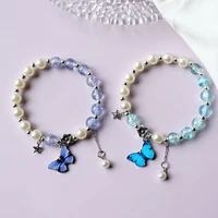 popcorn crystal bracelets blue butterfly series of manual accessories wholesale yxs39