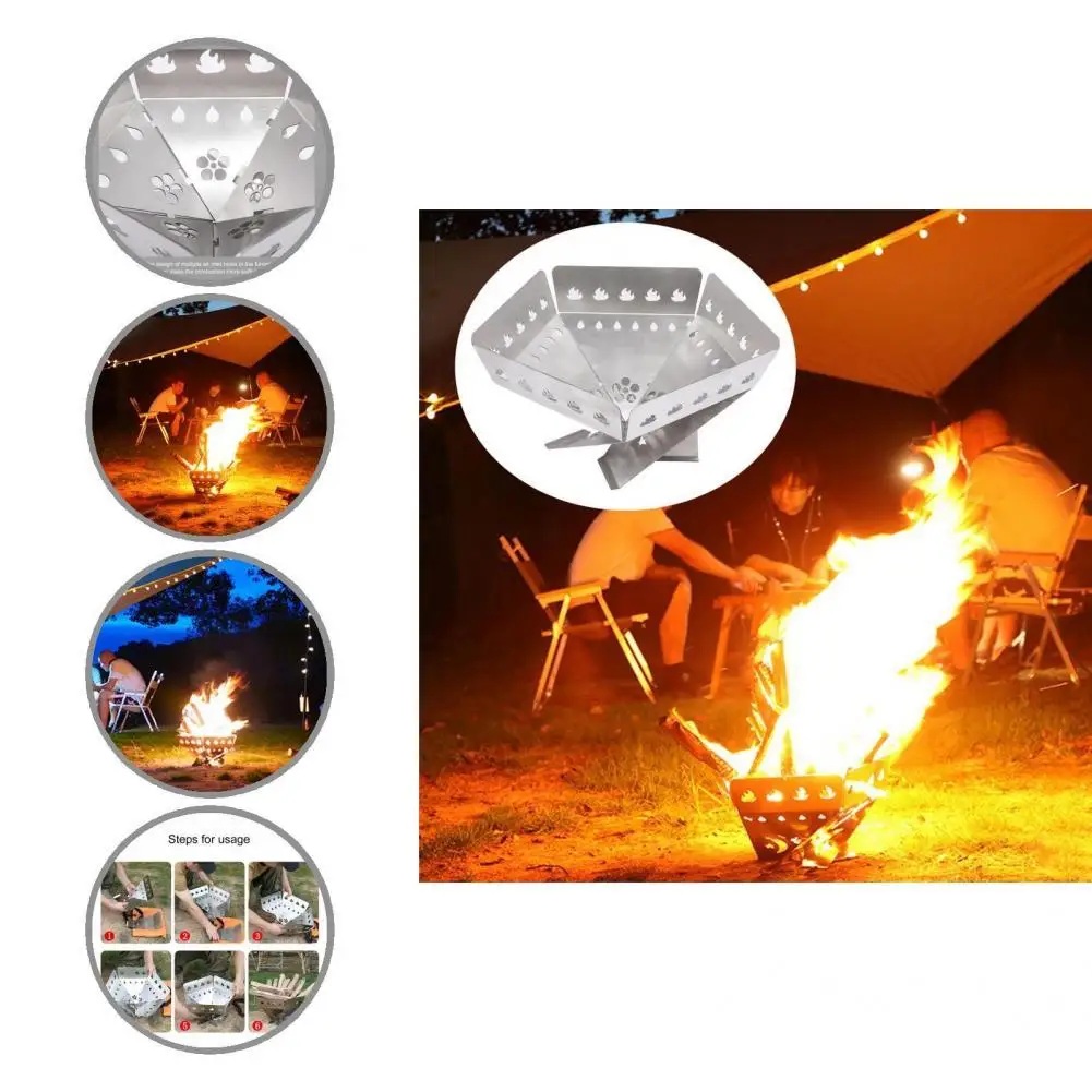 

Folding Cooking Stove Air Vent Camping Accessory Anti-oxidation Foldable Smoker Grill for Outdoor